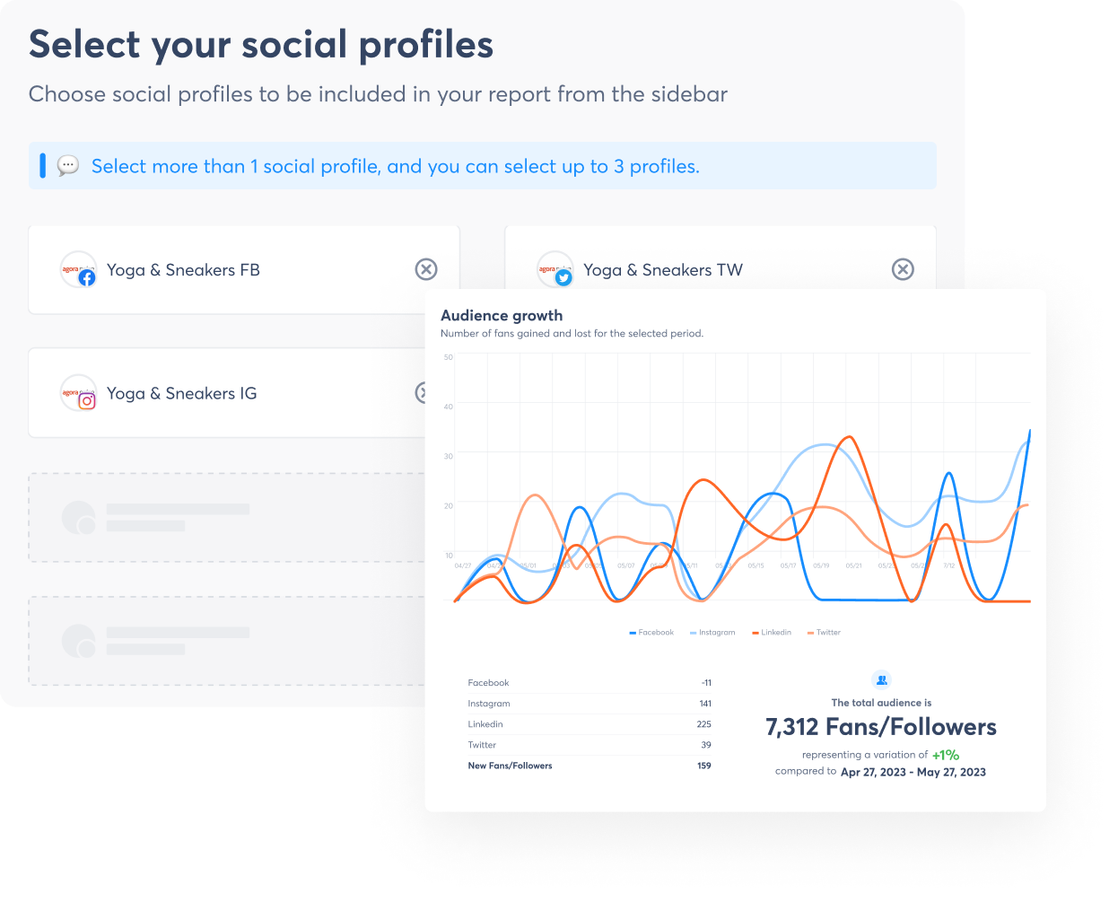 A view showing how to set up power reports in Agorapulse