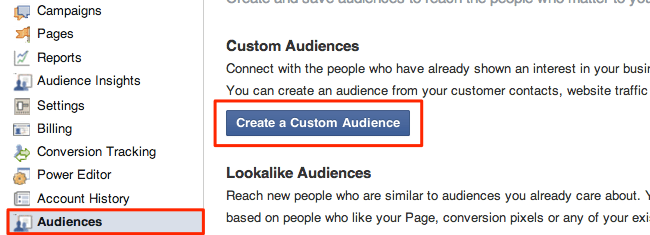 Ads Manager Create Custom Audience
