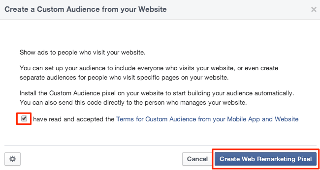 Create Custom Audience from your Website