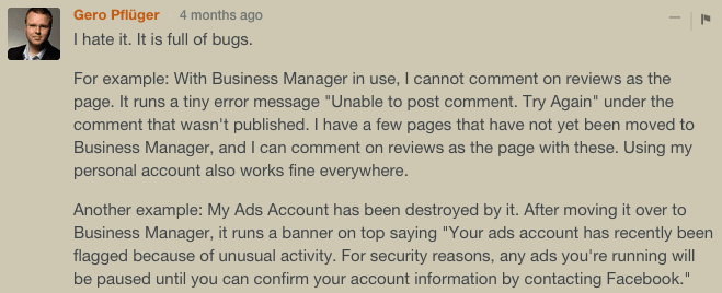 Business Manager bugs