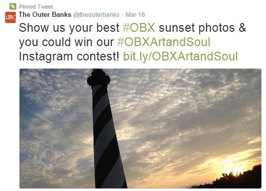 Outer Banks Instagram Contest Crosspromotion on Twitter