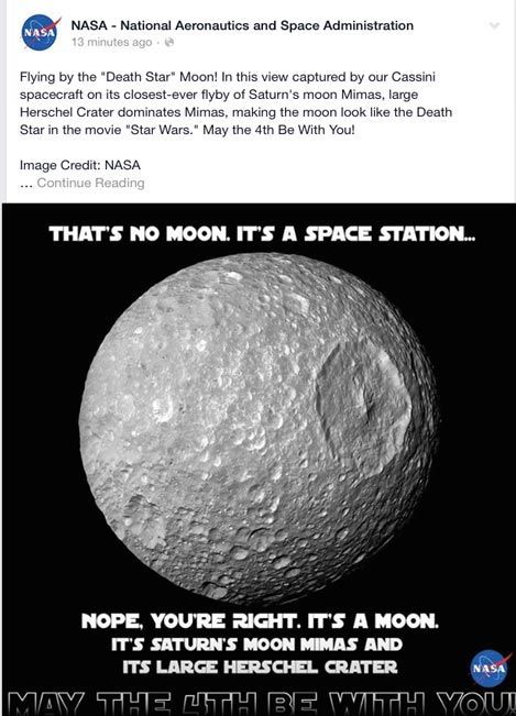 Just one of the May the 4th posts from NASA