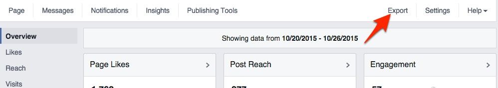 Export your Facebook insights data