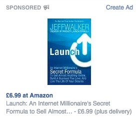 Example of a Facebook remarketing ad - Amazon