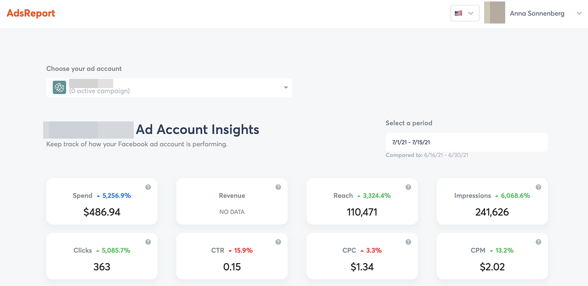 adsreport from agorapulse