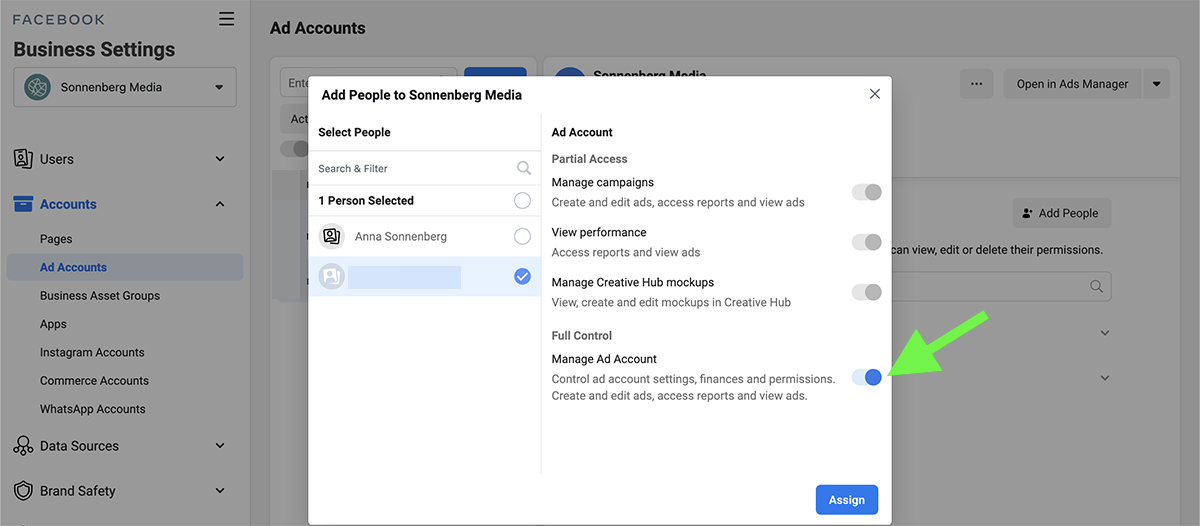 facebook ad account permissions