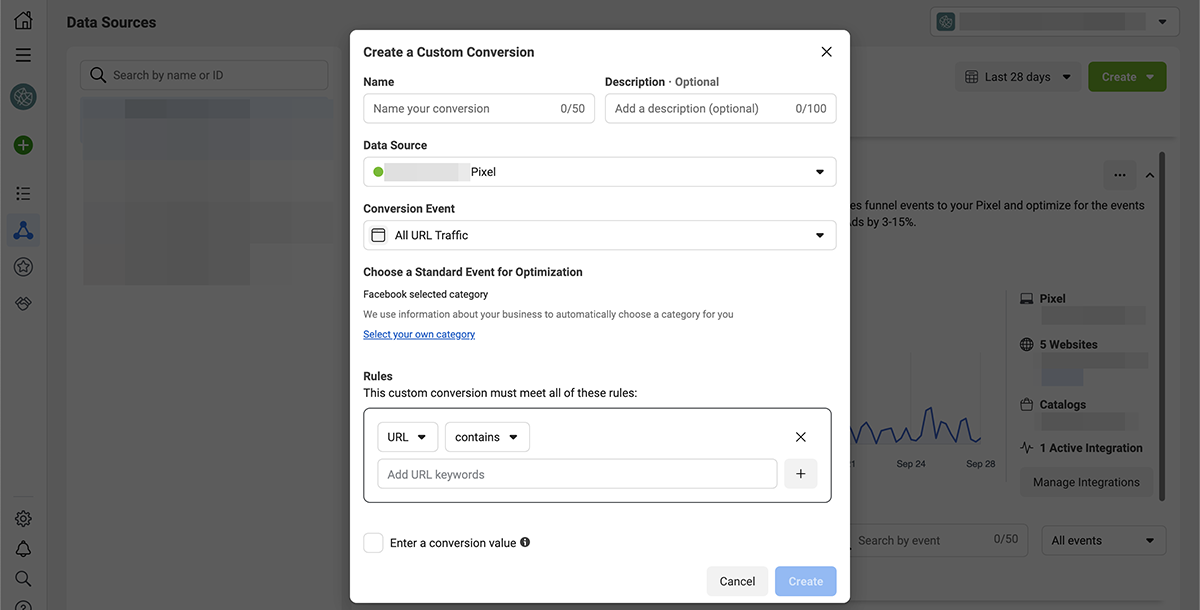 facebook ads custom conversion