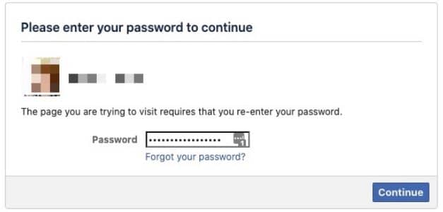 رمز عبور برای ادغام صفحات فیس بوک