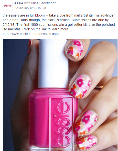 essie - beauty brands social media 