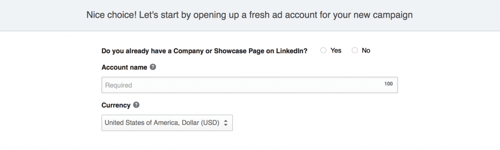 LinkedIn B2B Leads Set Up Ad Account -- screenshot 2
