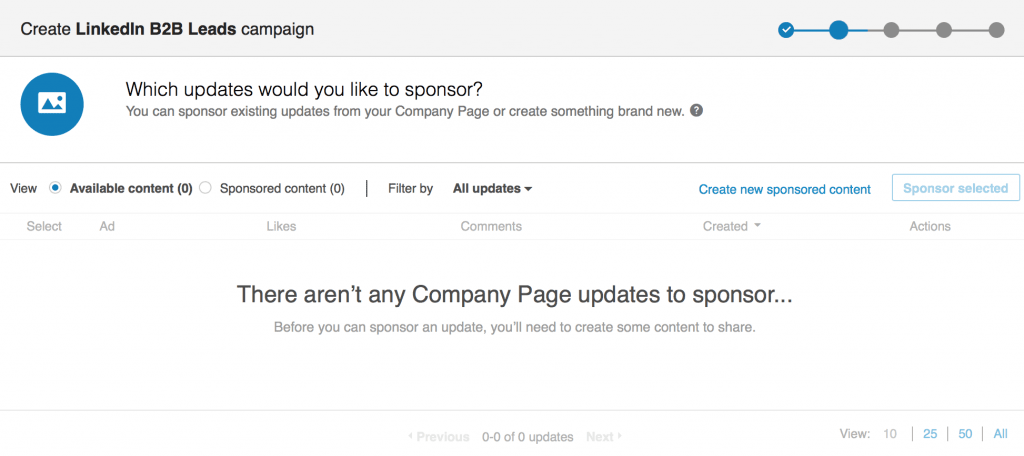 LinkedIn B2B Leads Sponsored Updates -- screenshot 4