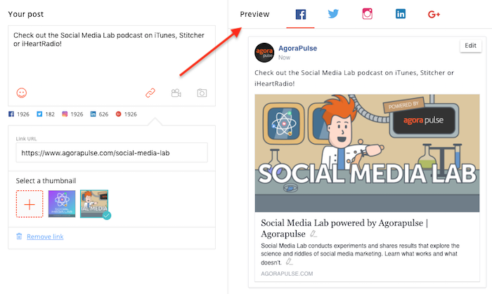 customizing social media content with Agorapulse