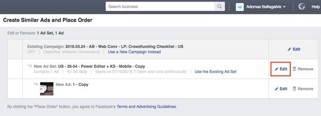 facebook advertising backend