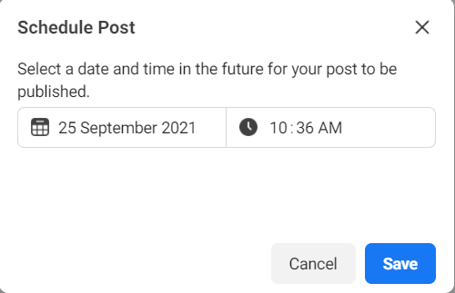 scheduling facebook posts screenshot