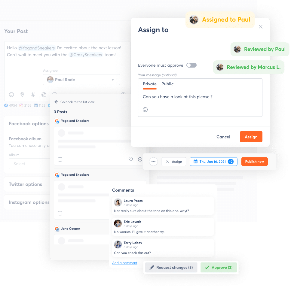 Assign and approval workflow in Agorapulse
