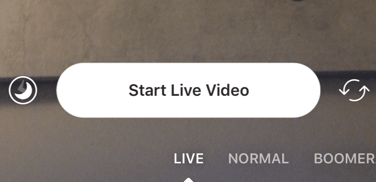 Start your Instagram live video