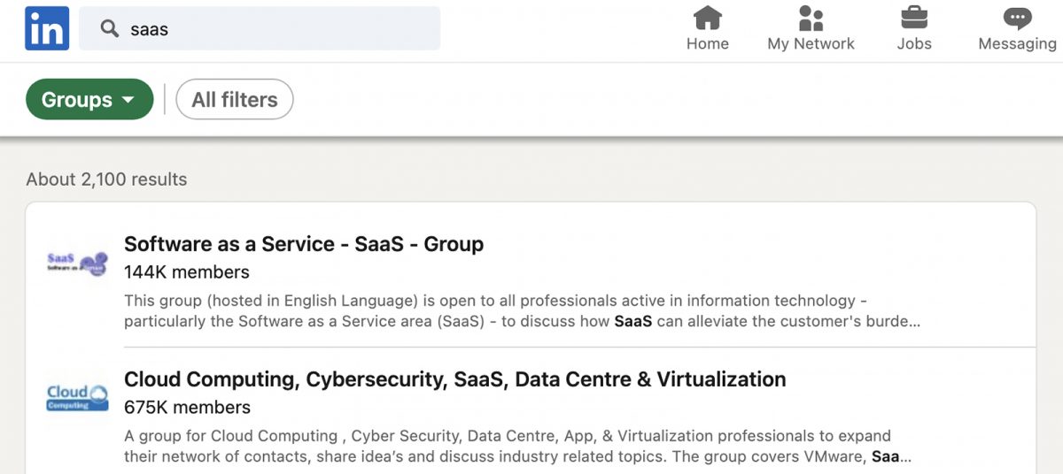 LinkedIn group search