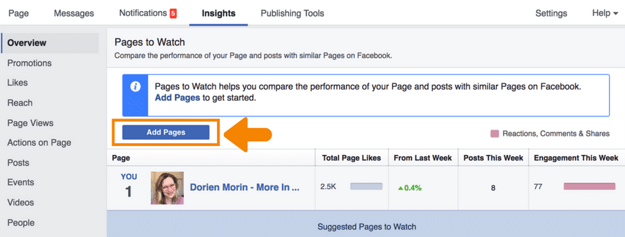 How to Add Pages to the Facebook Feature 'Pages to Watch'