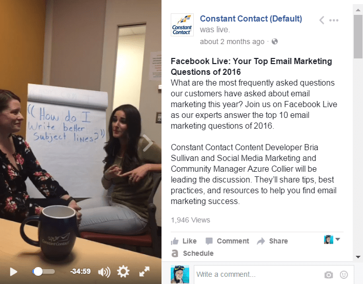 Constant Contact Facebook Live Q&A