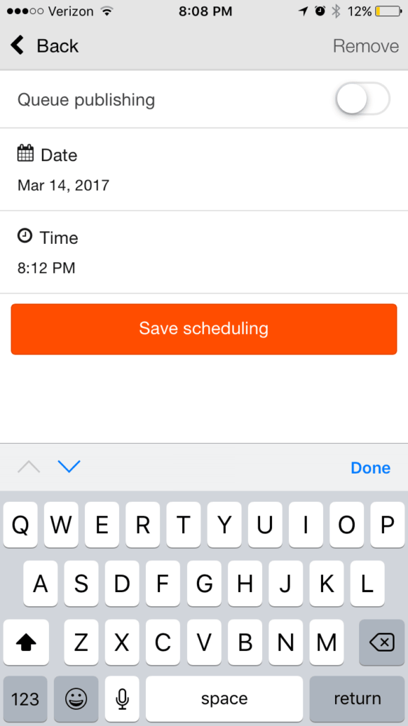 scheduling Instagram posts