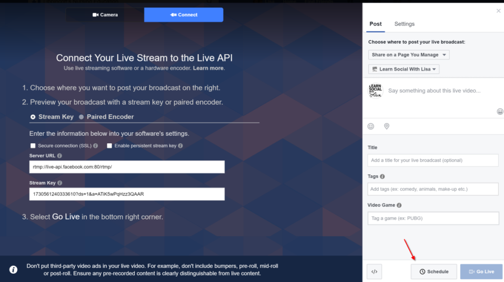 fb live scheduler