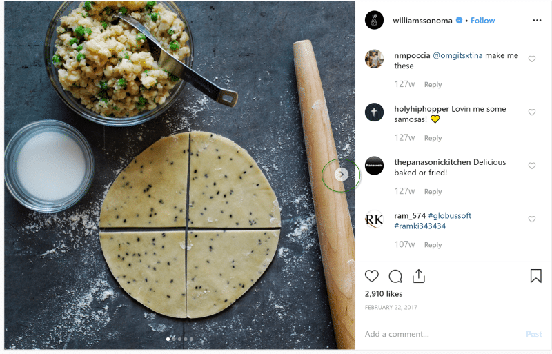 williams sonoma instagram carousel