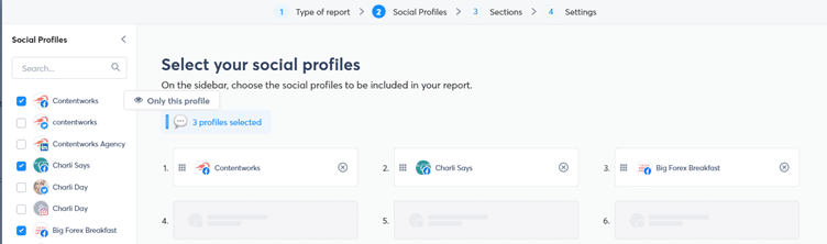 screenshot of social media reporting