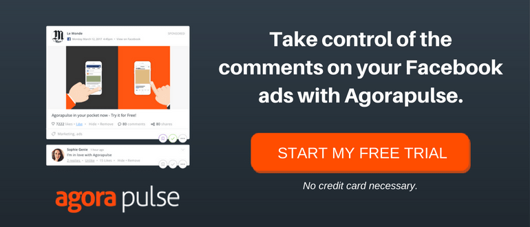 Start free trial of Agorapulse social media management tool.