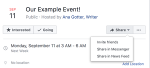 Facebook event attendance 