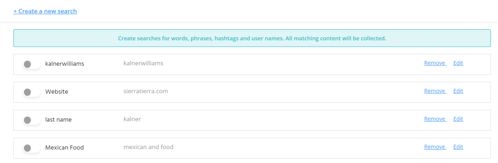 twitter saved keywords