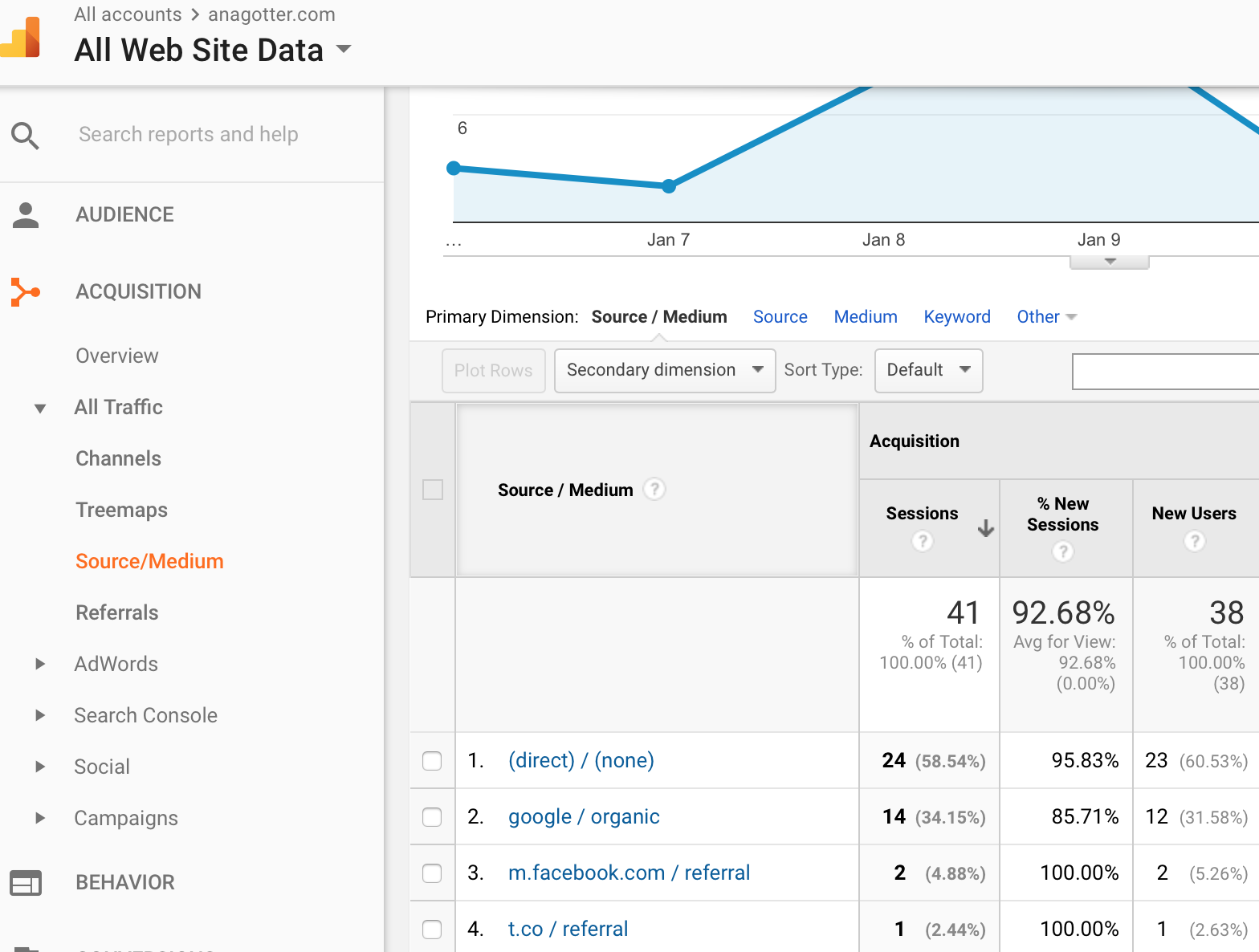 website data from google analytics 