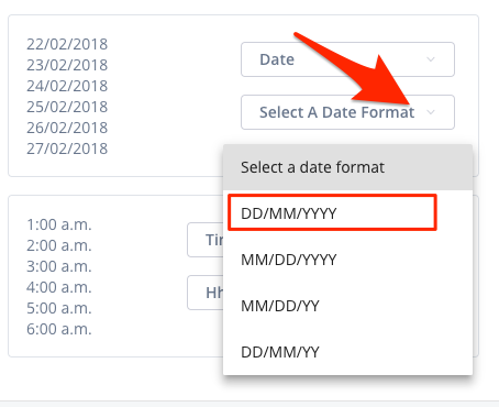 Map your date and time files depending on how you structure them