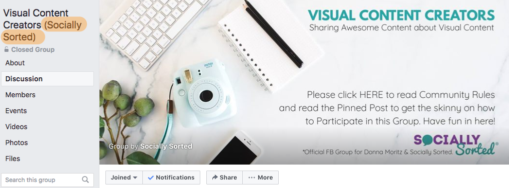 Brand your Facebook Group