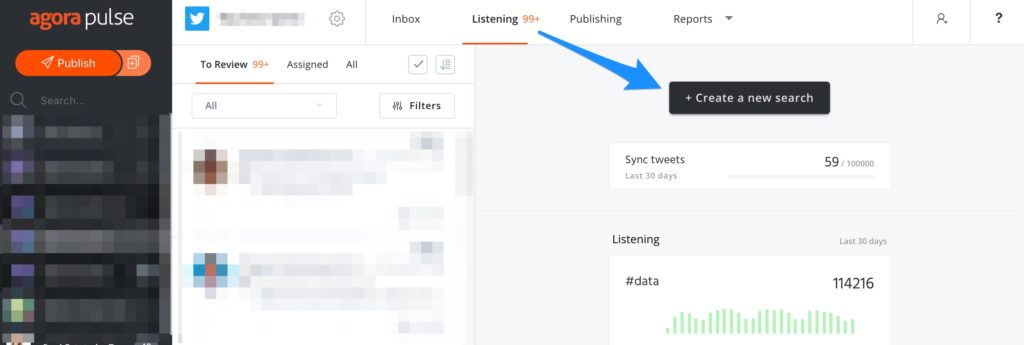Twitter listening-- an Agorapulse feature