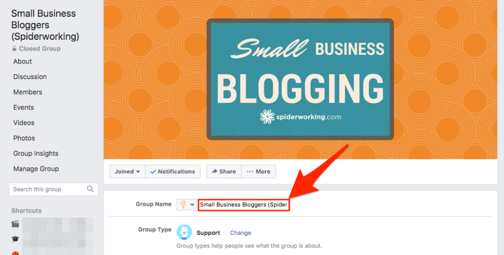 delete a Facebook Group-- Change your Facebook group's name