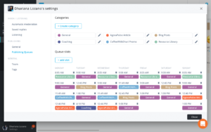 scheduling tweets-- what my content queue looks like