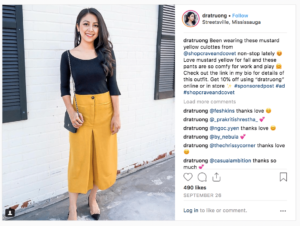 Instagram Influencer-- disclosing the relationship