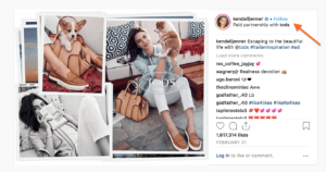 Paid Instagram Influencers-- example post