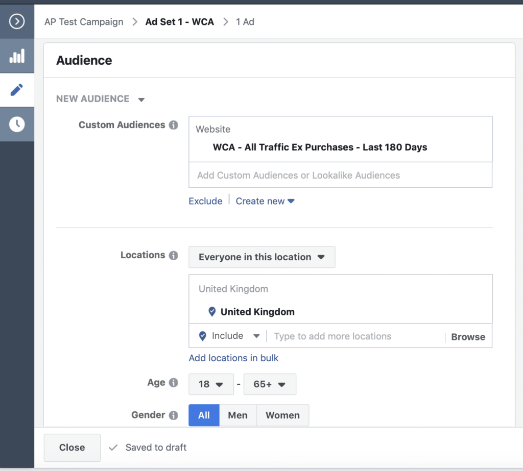 facebook ad campaigns Audience Selection 