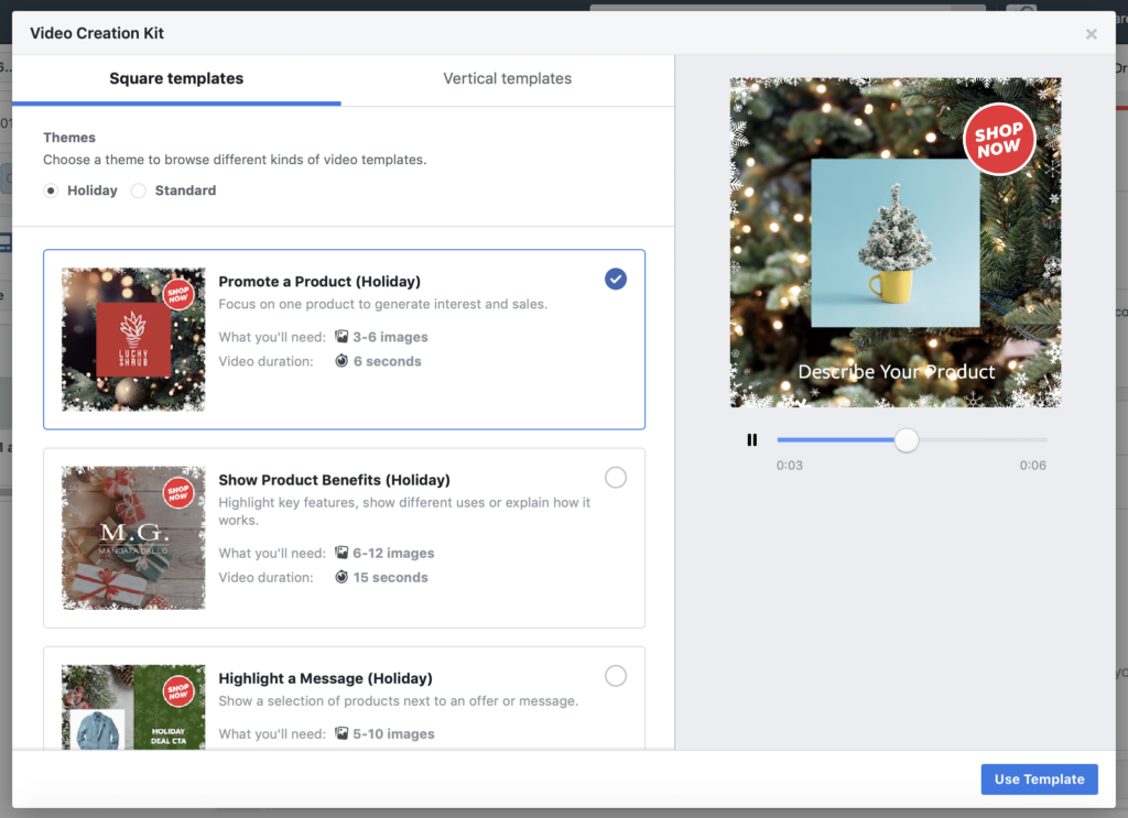 Facebook Creation Kit Holiday Theme