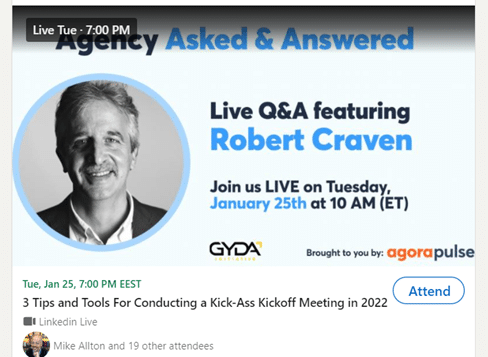 scheduled linkedin posts and share live q and a