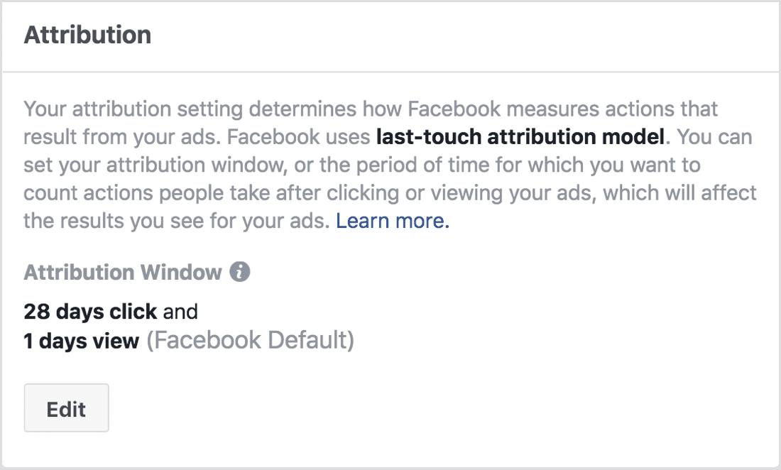 Facebook attribution definition