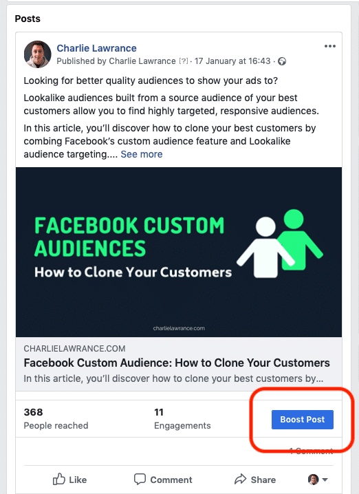 Facebook advertising mistakes boosting