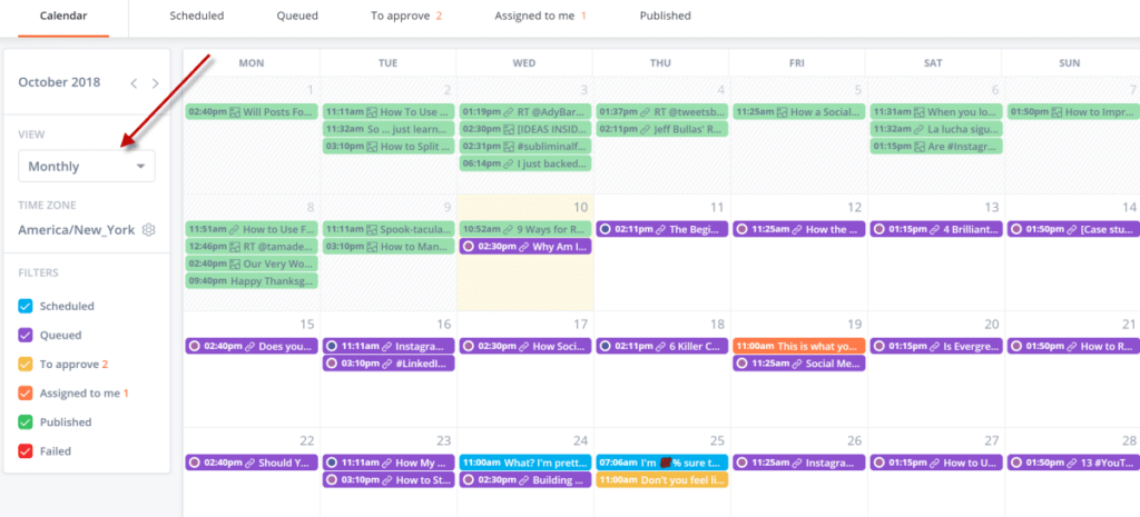 calendar view