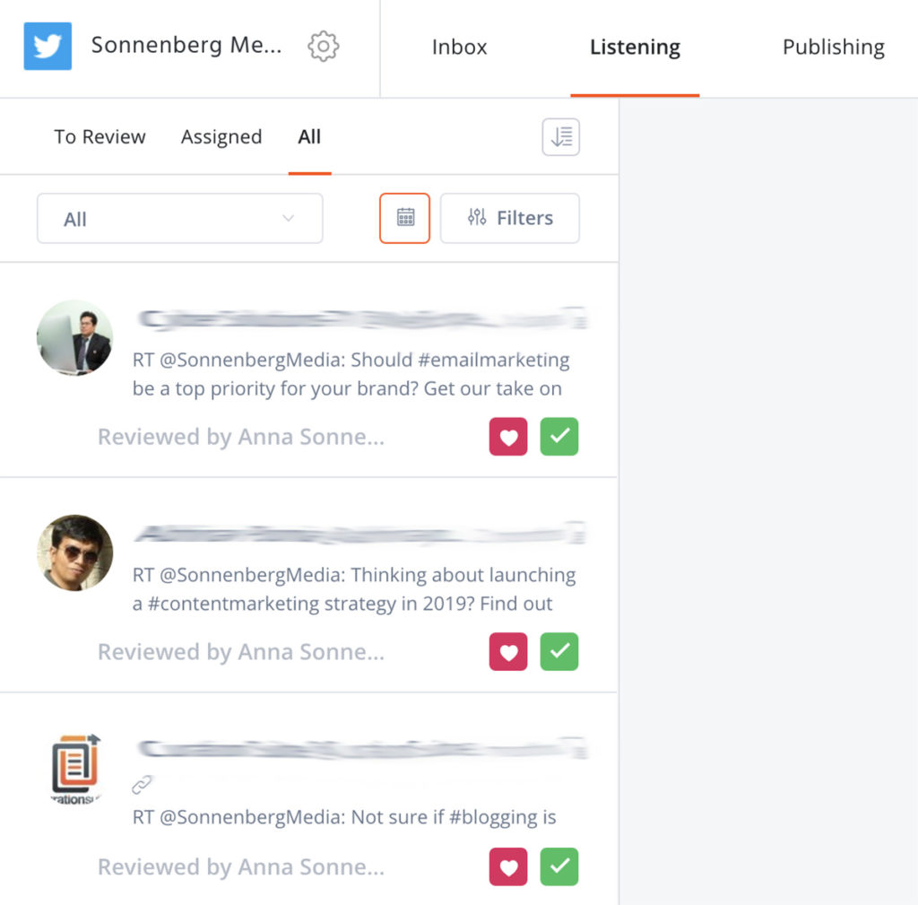 Agorapulse social listening features