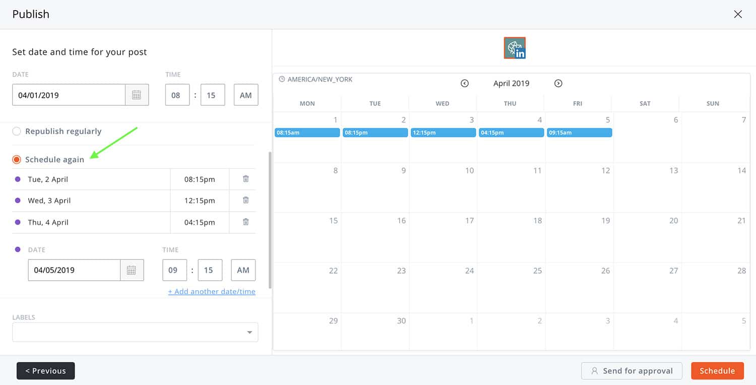 How to reschedule a post to LinkedIn on Agorapulse