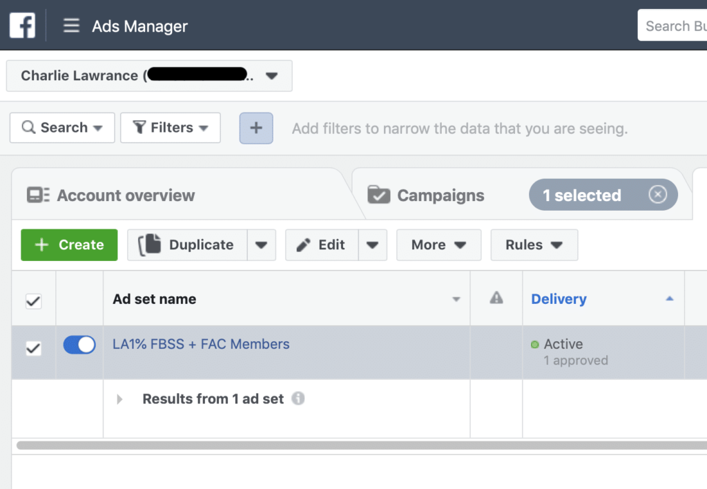 Facebook Ad Campaign Changes Ad Set Change