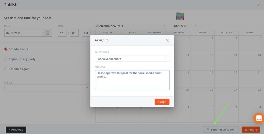 Send posts for approval with a social media tool