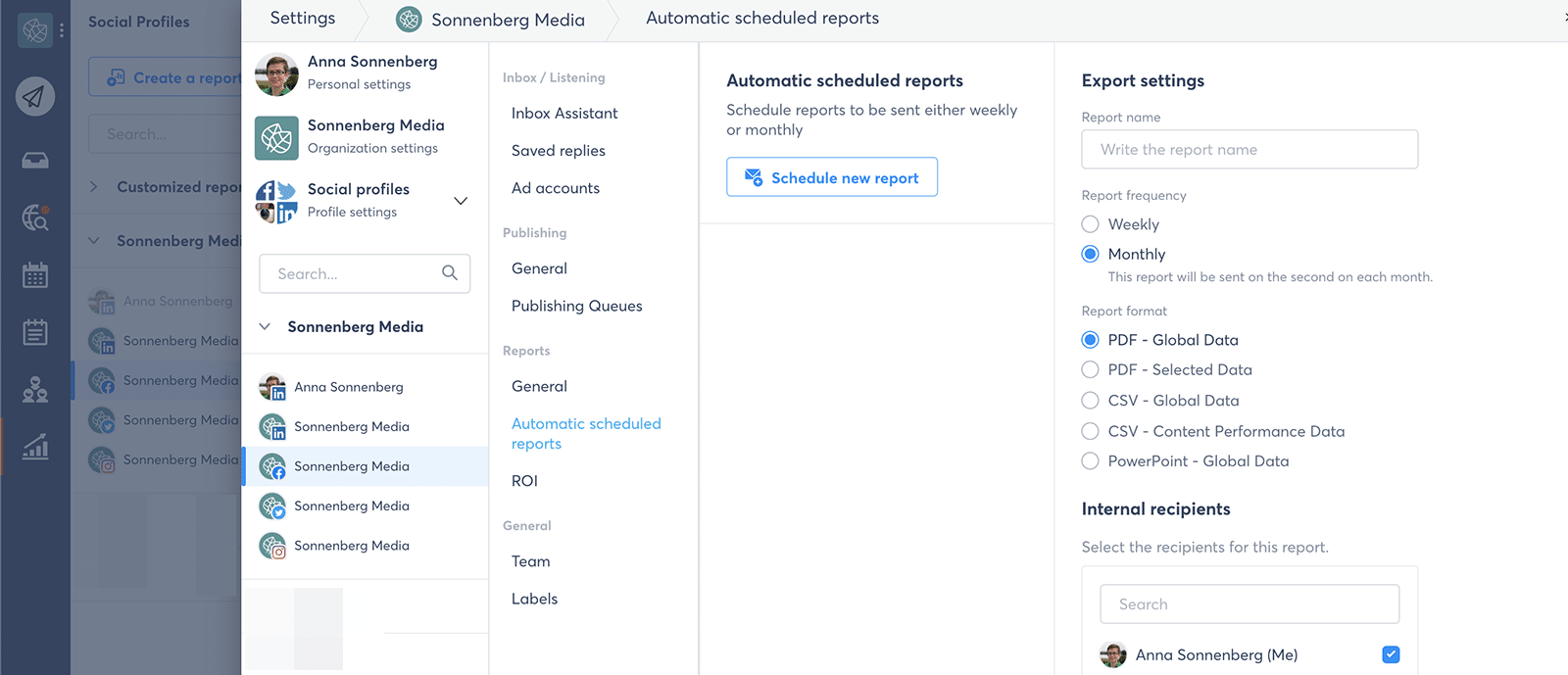 automated social media reports