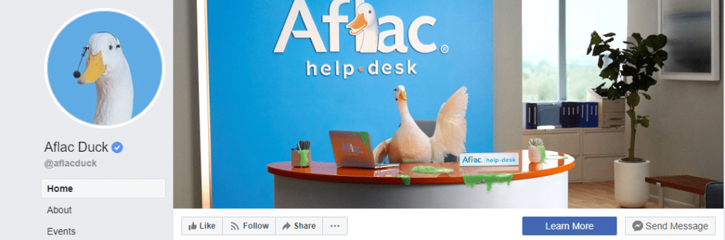 Aflac duck brand character for storytelling